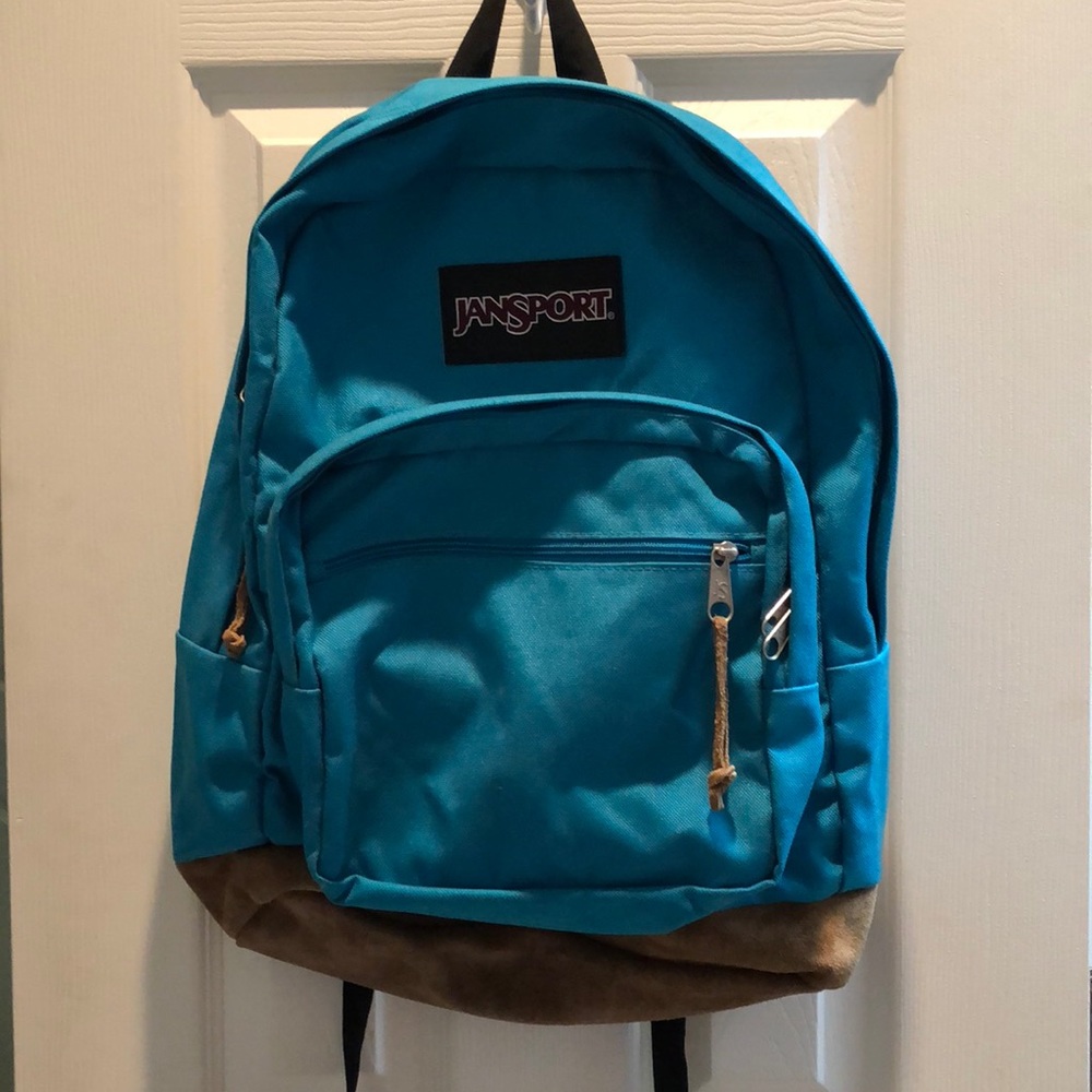 Jansport canvas and leather backpack